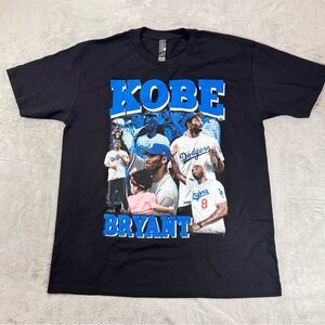 Kobe Bryant Los Angeles Dodgers MLB Adult Black Playerytees T-Shirt Size L NWOT